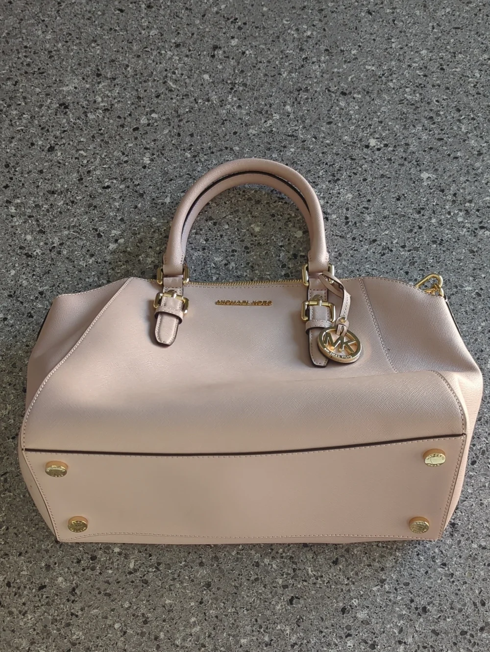Michael Kors Ciara Large Saffiano Leather Top Zip Satchel In Ballet Pink